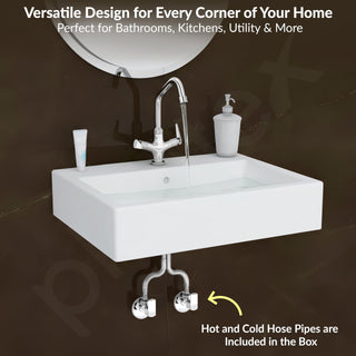 Plantex Pure Brass Basin Mixer Hot & Cold Water Tap/Basin Tap with Teflon Tape/360° Swivel Spout Tap for Wash Basin-7 Year Warranty (LEA-709-Chrome)