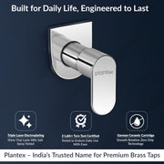 Plantex Pure Brass 25 mm Toilet Flush Valve for Toilet with Teflon Tape and Brass Wall Flange for Commercial and Residential Use-(ORN-220-Chrome)