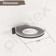 Plantex Single Soap Dish/Stainless Steel Glass Soap Holder/Case/Stand/Soap Bar for Kitchen/Bathroom Accessories - Pack of 1 (Black)