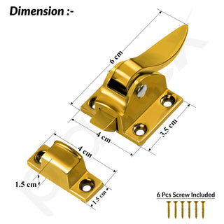 Plantex Cabinet Latch – Heavy-Duty Hatch Case Bolt for Storage Units, Toolboxes, Kitchen Cabinets & Cupboards - Pack of 2 (Gold)