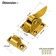Plantex Cabinet Latch â€“ Heavy-Duty Hatch Case Bolt for Storage Units, Toolboxes, Kitchen Cabinets & Cupboards - Pack of 6 (Gold)