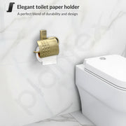 Plantex Brass 304 Grade Stainless Steel Crystal Toilet Paper Holder/Tissue Paper Roll Holder for Bathroom - (Brass Antique)