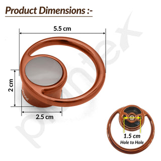 Plantex Drawer Knobs/Ring Drawer Kadi/Pull-Push Knobs for Kitchen/Bedroom Drawer - Pack of 6 (Rose Gold & Satin Black)
