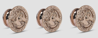Plantex Horse Face Cabinet Drawer Knob Handle/Kitchen Cabinet Knobs/Knobs for Cabinets and Drawer/Round Drawer Pulls and Knobs- Pack of 3 Pieces (Rose Gold)