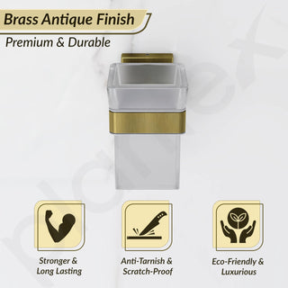 Plantex Stainless Steel Tumbler Holder for Bathroom/Toothbrush Glass Holder/Bathroom Accessories - Pack of 1, Aqua (Brass Antique)