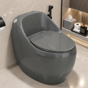 Plantex Imported Ceramic Western Toilet/Rimless Commode for Toilet/Siphonic Vacuum Jet Flush One Piece Commode With Soft Close Toilet Seat - S Trap Outlet (Glossy Grey)