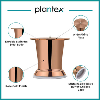 Plantex Heavy Duty 3 Inch Spare Sofa Legs for Bed Furniture/Sofa Legs for Table/Sofa Support Legs Set of 4 Pcs (Rose Gold)