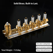 Plantex 5 Way Thermostatic Shower Diverter/Pure Brass Concealed & Exposed 5-Outlet Mixer Valve Body/Multi-Function Bathroom Diverter with Button Control - (Kubix Primium-2589)