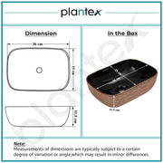 Plantex Table Top Wash Basin For Bathroom/Designer Ceramic Basin/Countertop Vessel Sink Basin - Indo-European Collection (14 x 10 x 5 Inch)