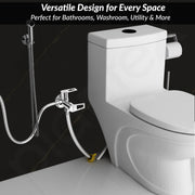 Plantex Pure Brass 2 Way Angle Valve/Angle Cock for Bathroom with Wall Flange and Teflon Tap - Pack of 1 (Chrome, 3220)
