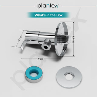 Plantex Pure Brass Angle Valve for Bathroom with Brass Wall Flange and Teflon Tape/Angle Cocke for Bathroom-7 Year Warranty by Plantex [AQ-1405-Mirror Chrome]