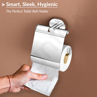 Plantex J4 Stainless Steel Toilet Paper Holder for Bathroom/Tissue Holder for Washroom/Toilet roll Holder for Wall Mounted/Bathroom Accessories (Chrome Finish) Onix