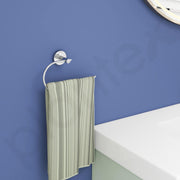 Plantex Smero Pure Brass Sleek Napkin Holder/Ring/Hand Napkin Holder for Wash Basin/Bathroom Accessories - Circle(Chrome)