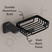 Plantex Space Aluminum Soap Dish/Soap Stand/Soap Holder/Bathroom Soap Holder/Bathroom Accessories (Black)
