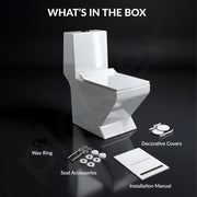 Plantex Commode for Toilet/Rimless Ceramic One Piece Western Toilet/Commode with Soft Closing Toilet Seat - S Trap Outlet (White)