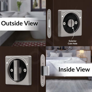 Plantex Zinc Door Lock For Bathroom/Pocket Door Latch/Door Hardware For Home/Bedroom/Bathroom - (Dtm-620, Satin And Black)