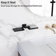 Plantex 304 Grade Stainless Steel Double Soap Holder Stand for Bathroom and Wash Basin/Bathroom Accessories - Splash (Black)