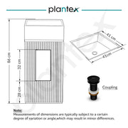 Plantex Acrylic Resin & Quartz Pedestal Basin for Bathroom/One Piece Pedestal Free Standing Square Wash Basin for living Room/Hotel (Grey & Black)