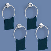 Plantex Stainless Steel Washbasin Towel Ring/Napkin holder for Bathroom/Towel Holder/Hanger/Bathroom Accessories - (Chrome/Round) - Pack of 4