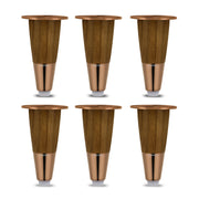 Plantex 4 Inch Sofa Legs for Bed Furniture/Sofa Legs for Table/Sofa Support Legs with Rubber Grip (Rose Gold, 6 Pcs)