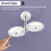 Plantex 304 Grade Stainless Steel Double Soap Holder for Bathroom/Soap Stand for Bathroom Wall/Soap Dish/Bathroom Accessories - Daizy (Chrome)