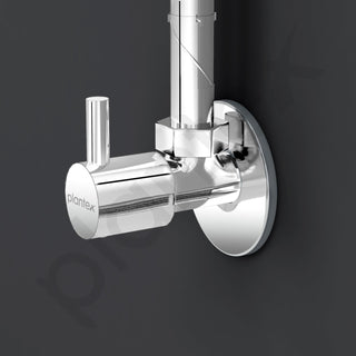 Plantex Angle Valve with Flanges & Teflon Tape/Pack of 4/Angle Cock for Bathroom and Kitchen - (Chrome)