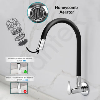 Plantex Pure Brass Kitchen Sink Tap with Silicone Swivel Spout/Flexible Tap for Sink with Water Saving Nozzle for Kitchen Basin Tap-7 Year Warranty by Plantex-(LEA-710B)