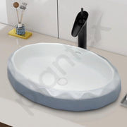 Plantex Table Top Wash Basin For Bathroom/Designer Ceramic Basin/Countertop Vessel Sink Basin - Indo-European Collection (24x 16 x 5 Inch)