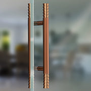 Plantex Stainless Steel Lotus Main Door Handle/Door Handles for Main Door/Wooden & Glass Door Handle/3 Years Warranty (Rose Gold Finish)