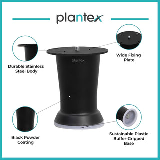 Plantex 4 Inch Sofa Legs for Bed Furniture/Sofa Legs for Table/Sofa Support Legs with Rubber Grip (Blac, 8 Pcs)