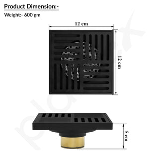 Plantex Solid Brass Floor Drain/Bathroom Floor Drain/Drain Jali with Anti Foul Cockroach Trap - (Brass Antique, 5 x 5 Inch)