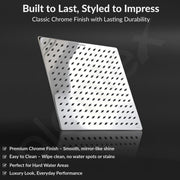 Plantex Stainless Steel Shower Head for Bathroom 12 x 12 inch with Water Saving Techonology/Rain Flow Overhead Shower without Arm/Bathroom Showers - (Ultra Slim-Chrome)