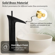 Plantex Pure Brass Pillar Tap/Wash Basin Mixer Tap Hot and Cold/Single Lever Water Tap/Pillar Cock for Basin-(8307-Black)