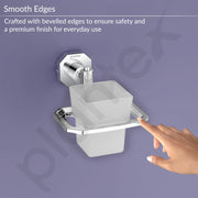 Plantex 304 Grade Stainless Steel Toothbrush Holder and Tumbler Holder for Bathroom and WashBasin Bathroom Accessories - Nipron (Chrome)