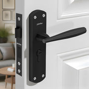 Plantex Heavy-Duty Door Lock/Door Handle Set with 3 Years of Warranty/Mortise Lock with 3 Keys, Brass Lockbody & Cylinder (8135 - Z-Black)