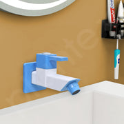 Plantex PTMT ES-111 Bib Cock Polished Water Tap For Bathroom With Water Saving Aerator/Bib Tap With Teflon Tape And Plastic Wall Flange (Blue & White)