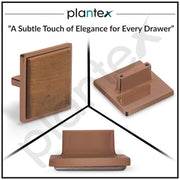 Plantex Knobs for Drawer/Square Drawer Knobs/Knobs for Cabinets/Pull-Push Knobs for Kitchen/Bedroom Drawer - Pack of 4 (Big, Rose Gold & Wood)