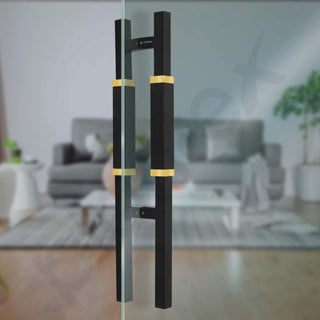 Plantex 20.5 Inch Main Door Handle/Aluminium Door Handle/Pull-Push Door Handle/Door Accessories (Pack of 1, Gold, Black)