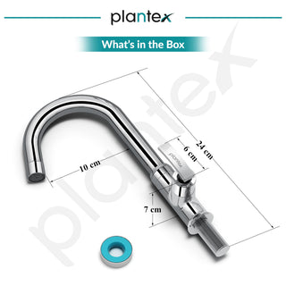 Plantex Pure Brass Sink Tap for Wash Basin with 360° Swivel Spout/Kitchen Sink Tap with Water Saving Aerator/Water Tap- 7 Year Warranty by Plantex (COL-1012-Chrome)