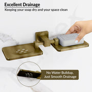 Plantex 304 Grade Stainless Steel Double Soap Holder for Bathroom/Soap Dish/Soap Stand/Bathroom Accessories - Splash (Antique)