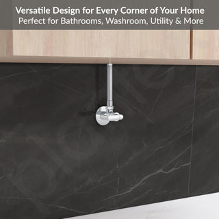 Plantex Pure Brass Angle Valve for Bathroom with Teflon tape & Brass Wall Flange/Angle Cocke for Bathroom -[BAL-505-Chrome]