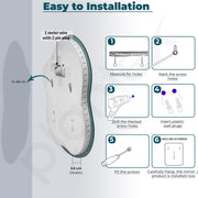 Plantex LED Bathroom Mirror with 3 Tone/Designer Mirror for Living Room/Bedroom/Dressing Room - Cloud Shape (18 x 24 Inch)