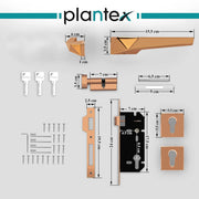 Plantex Door Lock for Main Door/Brass Handle with 3 Computerised Key/Mortise Lock for Bedroom/3 Years Warranty (7095, PVD Choco)