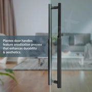 Plantex Main Door Handle/Stainless Steel & Aluminium Door Handle/600mm Pull-Push Handle for Home/Office/Hotel - Pack of 1 (DTMD-409, Black)