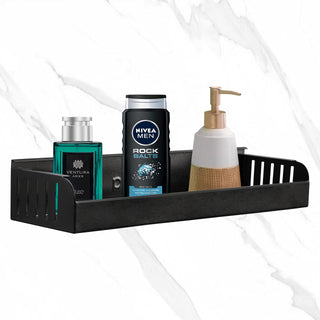 Plantex GI Metal Bathroom Shelf/Kitchen Shelf/Rack/Bathroom Accessories - 14 X 4 Inches (Black)