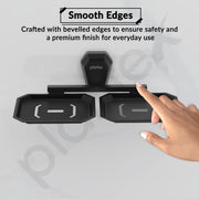 Plantex Double Soap Dish for Bathroom/304 Grade Stainless Steel Dual Soap Holder/Soap Case/Soap Stand/Bathroom Accessories - Pack of 1 (PMB-2408, Z-Black)