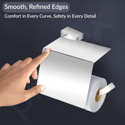 Plantex Super Brass Toilet Roll Holder for Bathroom/Tissue Roll Holder for Washroom/Toilet Paper Holder for Bathroom Accessories - Arrete (Chrome)