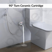 Plantex Pure Brass 2 in 1 Tap for Washing Machine with Water Saving Aerator/2-Way Bib Cock for Bathroom with Brass Wall Flange & Teflon Tape (ORE-1405, Chrome)