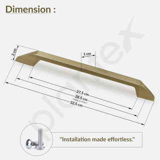 Plantex Cabinet Handle/288mm Handle for Cabinet/Door Pull-Push Handle for Home/Office - Pack of 1 (Brass Antique)