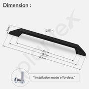 Plantex Cabinet Handle/Kitchen Cabinet Door Handle/Wardrobe/288 mm Cupboard Handle/Door Pull-Push Handle for Home/Office - Pack of 2 (Black)